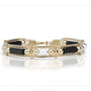 Onyx, Pearl, and Gold Ronaldo Bracelet style-152